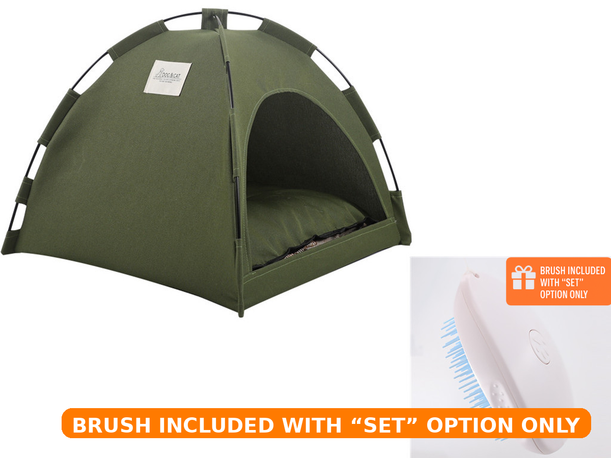 Breezy Nest Cat Tent – Portable Pet Bed with Cooling Mat & Optional Grooming Brush - Comfy Cat Dizmos