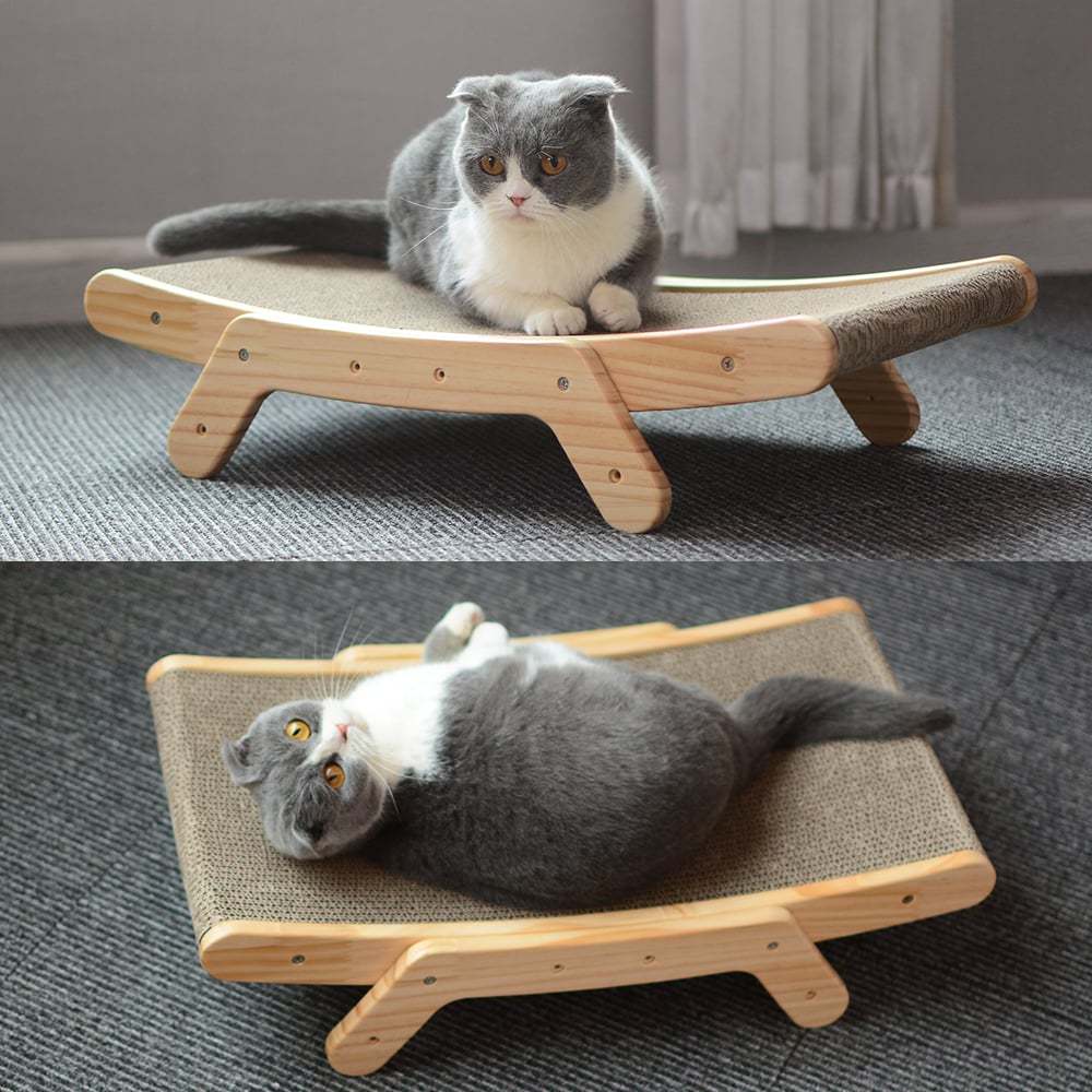 Adjustable Wooden Cat Scratcher Bed – 3-in-1 Lounge, Scratch & Climb - Comfy Cat Dizmos