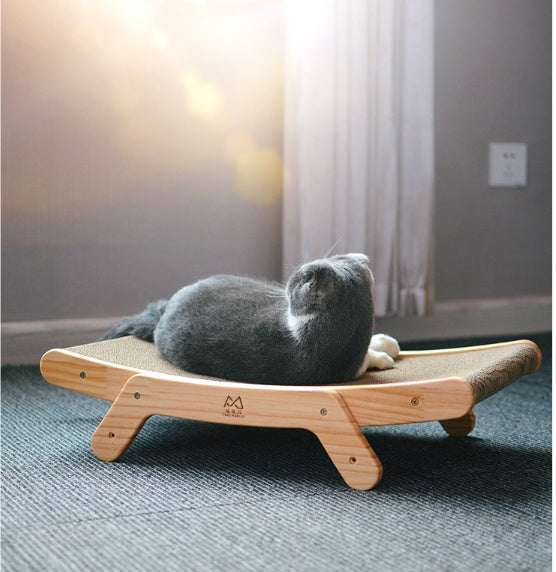 Adjustable Wooden Cat Scratcher Bed – 3-in-1 Lounge, Scratch & Climb - Comfy Cat Dizmos